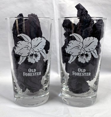 2 Old Forester Kentucky Straight Bourbon Whisky Glasses 9 oz