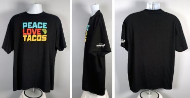 On the Border Restaurant Mexican Grill Cantina Peace Love Tacos T Shirt Mens 2XL