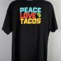 On the Border Restaurant Mexican Grill Cantina Peace Love Tacos T Shirt Mens 2XL
