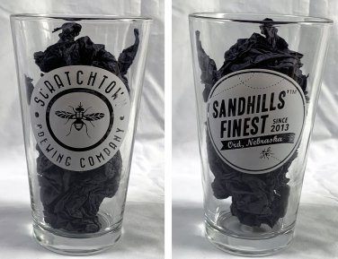 Scratchtown Brewing Co Beer Pint Glass Sandhills Finest Ord Nebraska