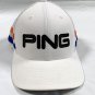 Ping golf Trucker Snapback Baseball Hat Mens Flexfit White Orange Blue Stripes