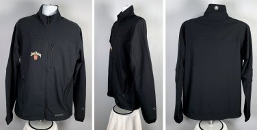 Jim Beam Whiskey Embroidered Jacket Mens Large Polyester Black Pockets