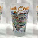 South Carolina Map Frosted Beer Pint Glass 14 oz Clemson Blue Crab Cotton USC
