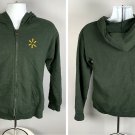 Walmart Store Full Zip Hoodie Mens Medium Pocket 50/50 Green