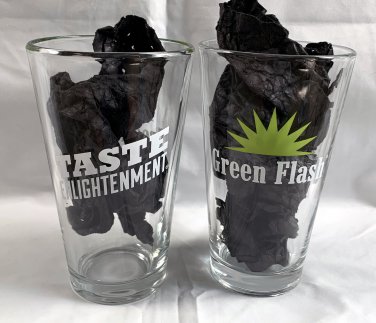 2 New Green Flash Beer Pint Glasses Taste Enlightenment