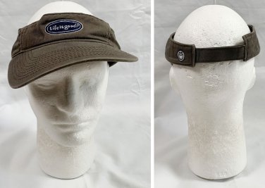 Life is Good Visor Hat Womens Mens Brown Cotton Beach Golf Gardening