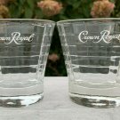 2 New Crown Royal Canadian Whisky Rocks Glasses 8 oz Block Design White Logo