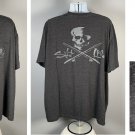 Salt Life Jolly Roger Pocket T Shirt Mens 3XLT Skull Crossbones Logo Gray 50/50