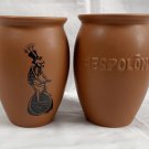 2 New Espolon Tequila Cantarito Clay Cocktail Cup Glasses Mugs Skeleton Unicycle