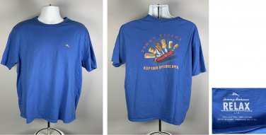 Tommy Bahama Relax Keep Your Options Open Pocket Knife Logo T Shirt Mens Large
