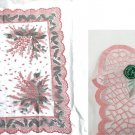 Vintage Floral Flowers Sheer Head Scarf Wrap Square Nylon Italy 24.5" x 24"