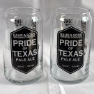 2 Rahr & Sons Brewing Co Pride of Texas Pale Ale Beer Barrel Glasses Prost Y'All