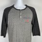 Pendleton Whisky Let'er Buck Henley Shirt Womens Large Gray Poly Cotton Blend