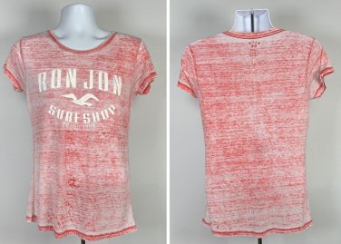 Ron Jon Surf Shop Grand Turk T Shirt Womens XL Red Polyester Blend Sheer