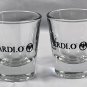 2 New Bacardi O Rum Bat Logo Shot glasses 1 oz Orange