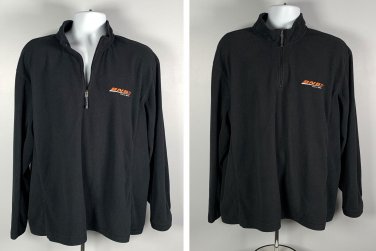 BNSF Burlington Northern Santa Fe Railway Fleece 1/4 Zip Jacket XL Black Poly