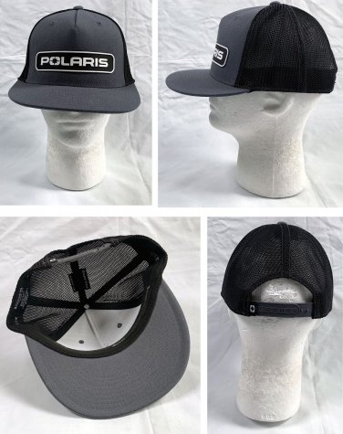 Polaris Trucker Snapback Baseball Hat Mens Gray Flexfit