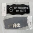 2 New No Smoking on Patio Plastic signs 7" x 3.5" Adhesive Back 2 New No Smoking on Patio Plastic signs 7" x 3.5" Adhesive Back
