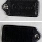 COACH Black Leather Hang Tag Key Fob Silver Grommet