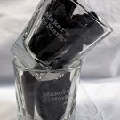 2 Makers Mark Bourbon Whisky Rocks Glasses Etched No Wax Pentagon Base