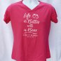 Schells Brewery Life is Better With Beer V Neck T Shirt Womens Medium Pink