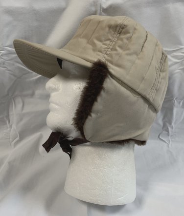Langenberg Hat Co Mens Medium Trapper Hat Beige USA Made Quilted