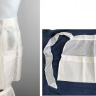 Womens Handmade Nylon Kitchen Apron Half Waist White Pockets