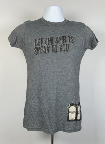 Jim Beam Let the Spirits Speak to You Devils Cut Whiskey Ghost Shirt Womens MED