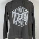 Harley Davidson Motorcycle Hoodie Womens Large Gray Pullover Double Hood Cotton