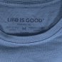 Life is Good Every Body Wash Your Hands Crusher T Shirt Womens Medium Blue