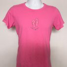 Womens Life is Good Flip Flops T Shirt Medium classic fit