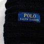Ralph Lauren Polo Ribbed Beanie Hat Embroidered Pony Logo Black Acrylic