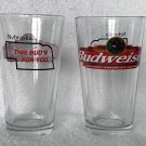 2 Budweiser Beer Nebraska This Buds for You Pint Glasses State Outline