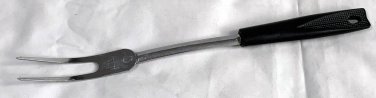 Ekco Chromium Plated Fork Stainless Steel 11" Black Plastic Handle USA