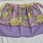 Womens Handmade Cotton Kitchen Apron Half Waist Reversible Purple Floral Pocket