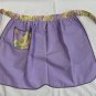 Womens Handmade Cotton Kitchen Apron Half Waist Reversible Purple Floral Pocket