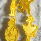 4 Sesame Street Cookie Cutters Bert Ernie Cookie Monster Big Bird Plastic 1977