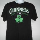 Guinness Dublin 1759 Ireland T Shirt Mens Large Beer Harp Clover Logo Black