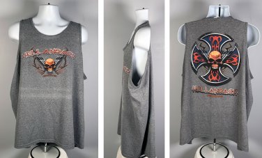 Hellanbach Inc Skull Logo Tank Top Shirt Mens 3XL Gray 50/50