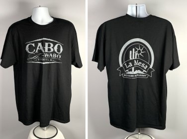 Cabo Wabo Tequila La Mesa Mexican Restaurant T Shirt Mens XL Cotton Black 50/50