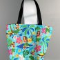 Island Aloha Wear Reversible Tropical Tote Shoulder Bag Beach Floral Pockets
