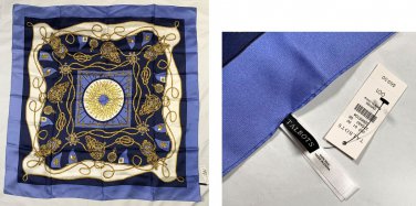 NWT Talbots Blue Nautical Rope Silk Scarf Wrap 33.5" x 33.5"