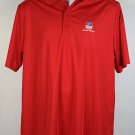 Union Pacific Railroad Building America Polo Shirt Mens Medium Red Polyester