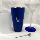 Grey Goose Vodka Frosted Martini Glass + Pick + Stainless Steel Cocktail Shaker