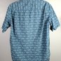 Duluth Trading Fish Print Button Front Shirt Mens Large Tall Cotton Blue