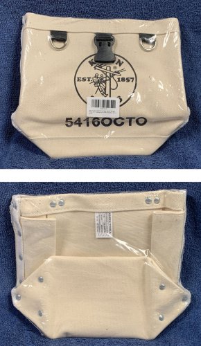 Klein Tools 5416OCTO Canvas Tool Bag Bolt Bag Bull Pin Pouch 5" x 5" x 9" USA