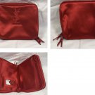 YSL PARFUMS Red Satin Large Make Up Bag Zip Around Yves Saint Laurent N
