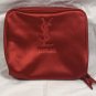 YSL PARFUMS Red Satin Large Make Up Bag Zip Around Yves Saint Laurent N