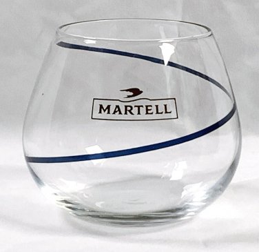 New Martell Cognac 8 oz Rounded Cocktail Glass Gold Logo