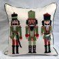 Pier 1 Nutcracker Holiday Embroidered Throw Pillow 17" x 17" Bells